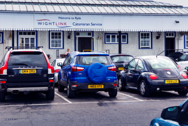 Vehicles parked at Ferry port